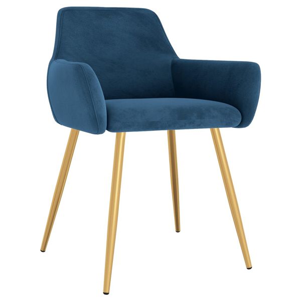 vidaXL Chaises &agrave; manger lot de 6 bleu velours
