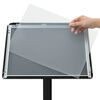 vidaXL Stand de Poster sur Pied Argent&eacute; a3 PVC et Fonte