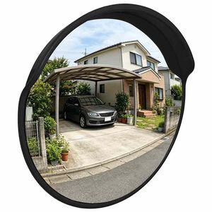 vidaXL Miroir de circulation convexe ext&eacute;rieur noir &Oslash; 45 cm Polycarbonate