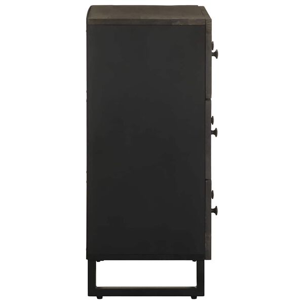 vidaXL Buffet noir 60x33x75 cm bois massif de manguier