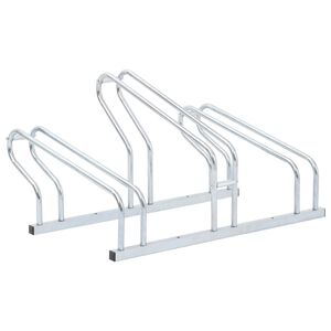 vidaXL Support de v&eacute;lo au sol autoportant pour 3 v&eacute;los acier galvanis&eacute;