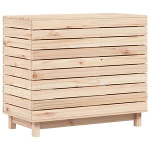 vidaXL Panier &agrave; linge 88,5x44x76 cm bois massif de pin