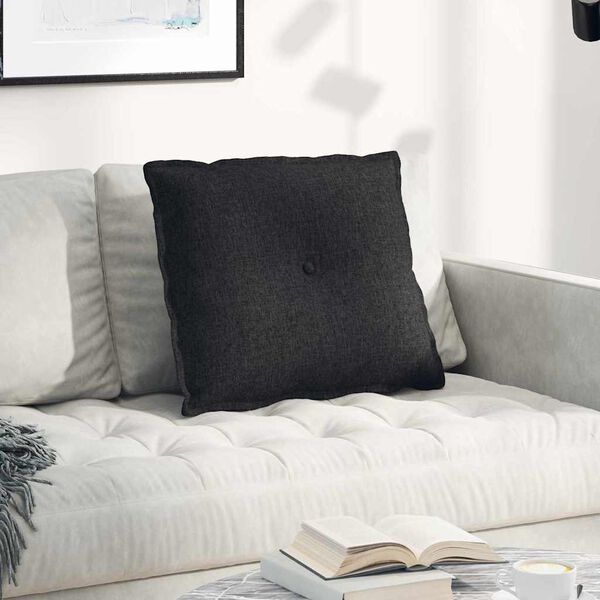 vidaXL Coussin de Dos Noir 60 x 19 x 50 cm tissu