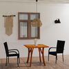 vidaXL Ensemble &agrave; manger de jardin 3 pcs Noir