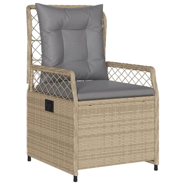 vidaXL Ensemble &agrave; manger de jardin et coussins 7 pcs beige poly rotin