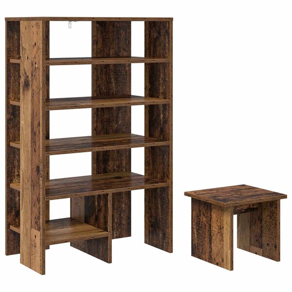 vidaXL Cabinet &agrave; chaussures 2 pcs Bois ancien Bois d'ing&eacute;nierie