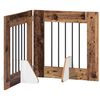 vidaXL Porte de chien pliable avec supports 2 pcs Bois ancien 120,5 cm