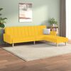 vidaXL Canap&eacute;-lit &agrave; 2 places avec repose-pied Jaune Tissu