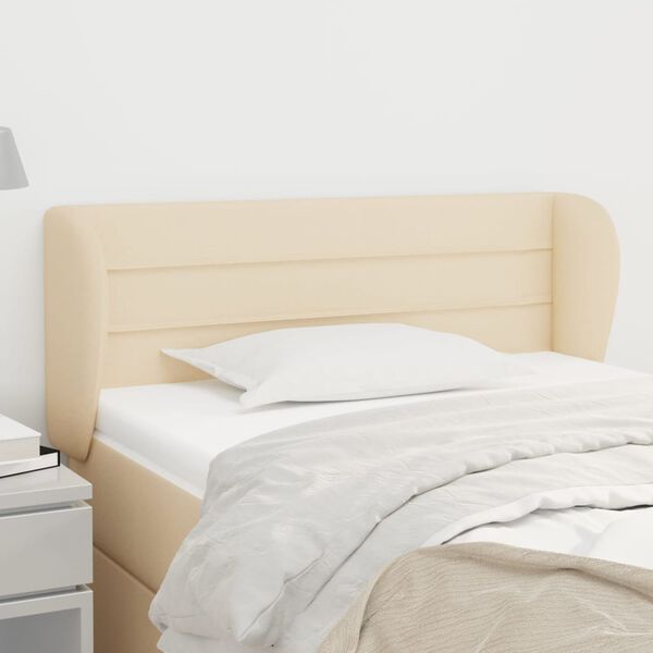 vidaXL T&ecirc;te de lit avec oreilles Cr&egrave;me 83x23x78/88 cm Tissu