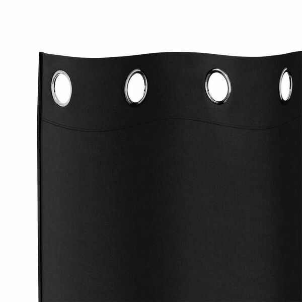 vidaXL Rideaux occultants avec anneaux 2 pcs Noir 225 x 140 cm