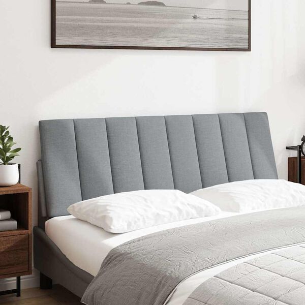 vidaXL Coussin de t&ecirc;te de lit Hanko gris clair 120 cm tissu