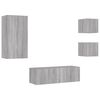 vidaXL Meuble TV muraux 4 pcs avec lumi&egrave;res LED sonoma gris