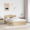 vidaXL Cadre de lit Ch&ecirc;ne Sonoma 140 x 200 cm Bois Ing&eacute;nierie