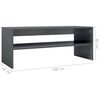 vidaXL Table basse gris brillant 100x40x40 cm bois d&rsquo;ing&eacute;nierie
