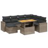vidaXL Salon de jardin 8 pcs avec coussins gris r&eacute;sine tress&eacute;e