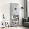vidaXL Buffet haut Gris b&eacute;ton 69,5x34x180 cm Bois d'ing&eacute;nierie