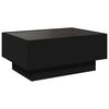 vidaXL Table basse avec LED noir 70x50x30 cm bois d'ing&eacute;nierie