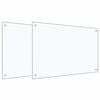vidaXL Cr&eacute;dence de cuisine 2 pc Transparent 90 x 60 cm verre tremp&eacute;