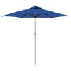 vidaXL Parasol de jardin avec m&acirc;t en acier bleu azur&eacute; 225x225x212 cm