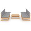 vidaXL Salon de jardin 7 pcs avec coussins Bois de pin massif