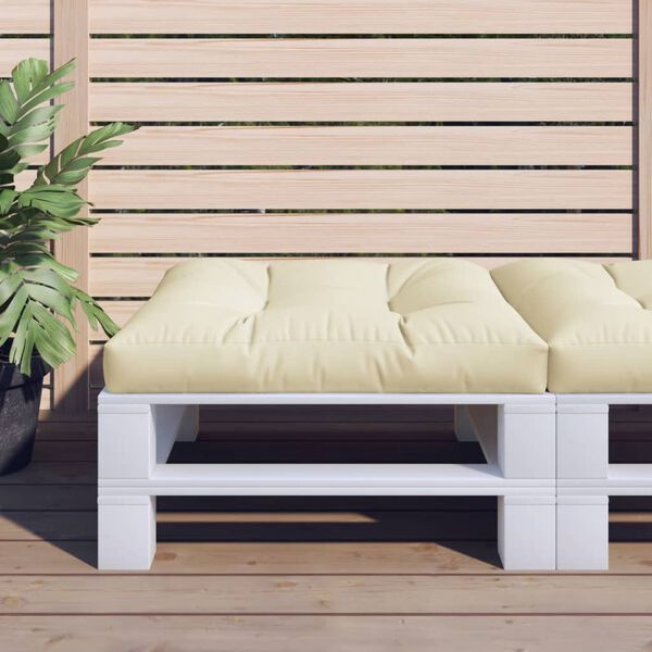 vidaXL Coussin de palette cr&egrave;me 70x70x12 cm tissu