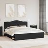 vidaXL Cadre de lit avec t&ecirc;te de lit Noir 180 x 200 cm Pin massif