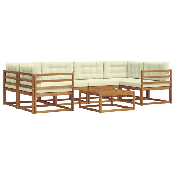 vidaXL Ensemble de canap&eacute;s d'ext&eacute;rieur 7 pcs Naturel et Cr&egrave;me