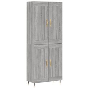 vidaXL Buffet haut Sonoma gris 69,5x34x180 cm Bois d'ing&eacute;nierie