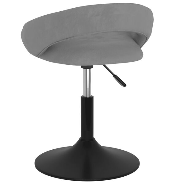 vidaXL Chaise pivotante de salle &agrave; manger Gris Velours