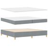 vidaXL Lit &agrave; ressorts avec matelas Gris clair 200 x 200 cm tissu