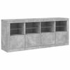 vidaXL Buffet avec lumières LED gris béton 163x37x67 cm