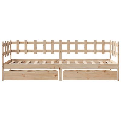 vidaXL Lit de jour avec tiroirs sans matelas 90x200 cm bois massif