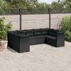 vidaXL Salon de jardin 9 pcs avec coussins noir r&eacute;sine tress&eacute;e