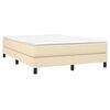 vidaXL Sommier &agrave; lattes de lit avec matelas Cr&egrave;me 140x200 cm Tissu