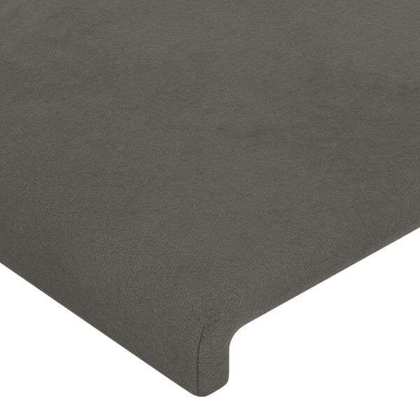 vidaXL T&ecirc;te de lit Gris fonc&eacute; 90x5x118/128 cm Velours