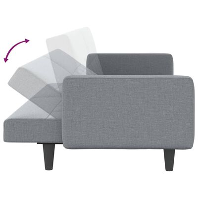 vidaXL Canapé-lit avec coussins gris clair tissu
