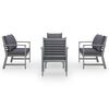 vidaXL Salon de jardin 5 pcs avec coussin Bois d'acacia solide Gris