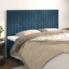 vidaXL T&ecirc;te de lit Bleu fonc&eacute; 160 x 5 x 118/128 cm Velours