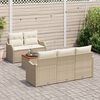 vidaXL Ensemble de canap&eacute; de jardin 6 pcs Beige et cr&egrave;me polyrotin