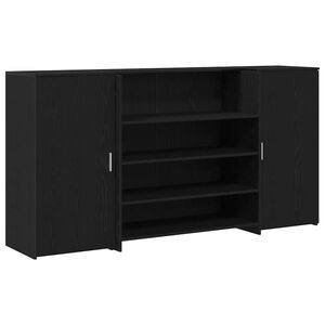 vidaXL Bureau de r&eacute;ception Ch&ecirc;ne noir 200x50x103,5 cm Bois d'ing&eacute;nierie