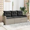 vidaXL Ensemble de canap&eacute; de jardin 3 pcs Gris clair Poly rotin