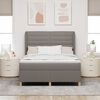 vidaXL Lit &agrave; ressorts avec matelas gris fonc&eacute; 90x190 cm Taupe tissu