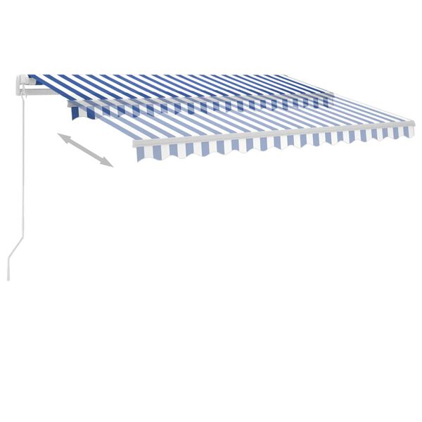 vidaXL Auvent manuel r&eacute;tractable sur pied 300x250 cm Bleu/Blanc