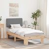 vidaXL Cadre de lit avec t&ecirc;te de lit rembourr&eacute;e Gris clair 75 x 190 cm