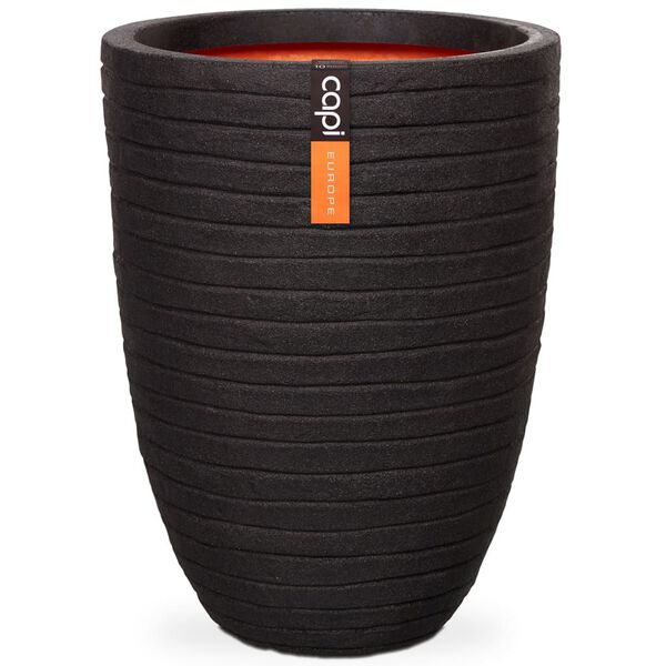 Capi Pot &agrave; fleurs Nature Row &eacute;l&eacute;gant bas 46x58 cm noir KBLRO783
