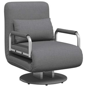 vidaXL Fauteuil pivotant et canap&eacute;-lit gris fonc&eacute; tissu