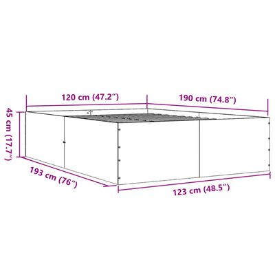 vidaXL Cadre de lit chêne fumé 120x190 cm bois d'ingénierie