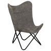 vidaXL Chaise papillon Anthracite Toile