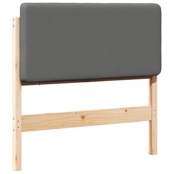 vidaXL T&ecirc;te de lit capitonn&eacute;e Marron et gris clair 80 cm Pin massif