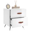 vidaXL Table de chevet blanc brillant 40x35x47,5 cm bois d&rsquo;ing&eacute;nierie